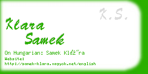 klara samek business card